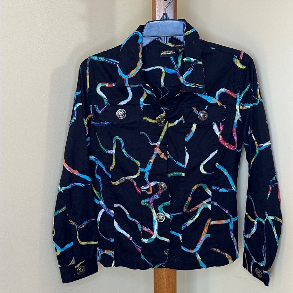 Sara Studio black colorful jacket small